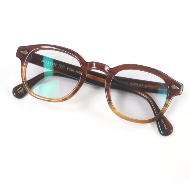 極美品□MOSCOT モスコット LEMTOSH レムトッシュ 横浜店二周年記念 メガネ 眼鏡 アイウェア SUNSET 46□24-145 ケース付き メンズ