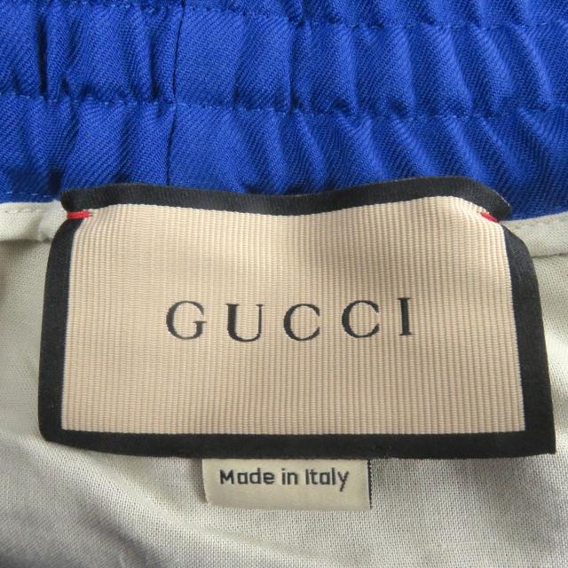 極美品□GUCCI グッチ 742766 ウール モヘア インターロッキングG トラックパンツ ブルー 44 ハンガー付き イタリア製 正規品 メンズ_5