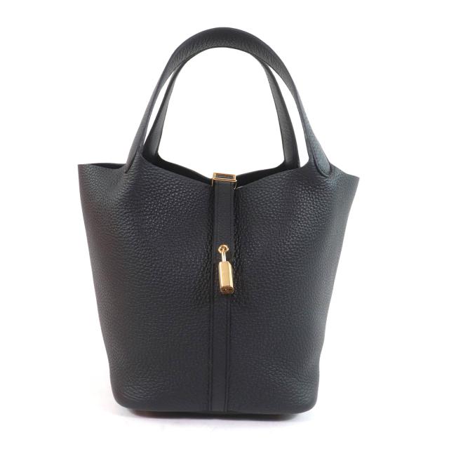 未使用品★HERMES エルメス ピコタンロック MM ブラック トリヨンクレマンス ゴールド金具 ハンドバッグ W刻印 箱・保存袋付 フランス製