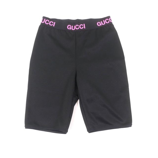 未使用品★GUCCI グッチ 22SS 688421 ロゴデザイン バイカーショーツ レギンスハーフパンツ ブラック S イタリア製 正規品 レディース