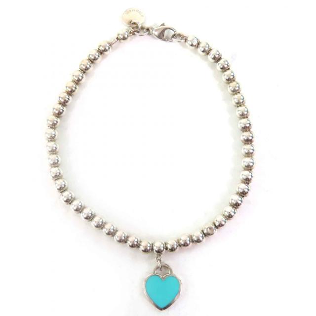 美品△TIFFANY&Co. ティファニー リターントゥティファニー ティファニー ブルー ハート タグ ビーズ ブレスレット AG925 重量5.41g 箱付