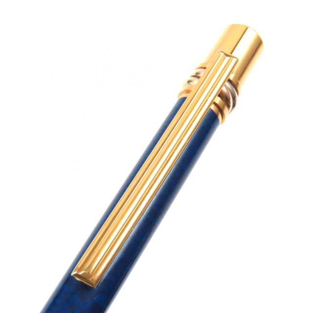 良品▼Cartier カルティエ マストトリニティ 希少 マーブル柄 ロゴ刻印入り ツイスト式 ボールペン ネイビー ゴールド フランス製 メンズ_5