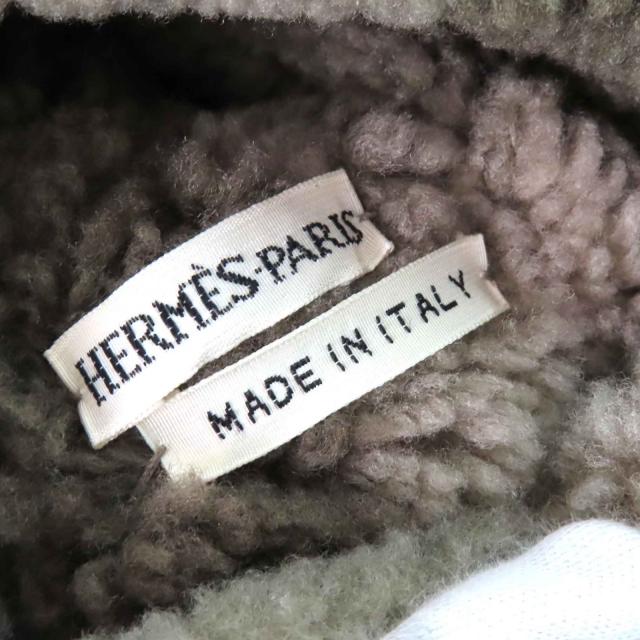 美品△HERMES エルメス ヴィンテージ マルジェラ期 Hモチーフ スウェードレザー ムートン ロングブーツ ベージュ系 約22.5cm相当 伊製_7