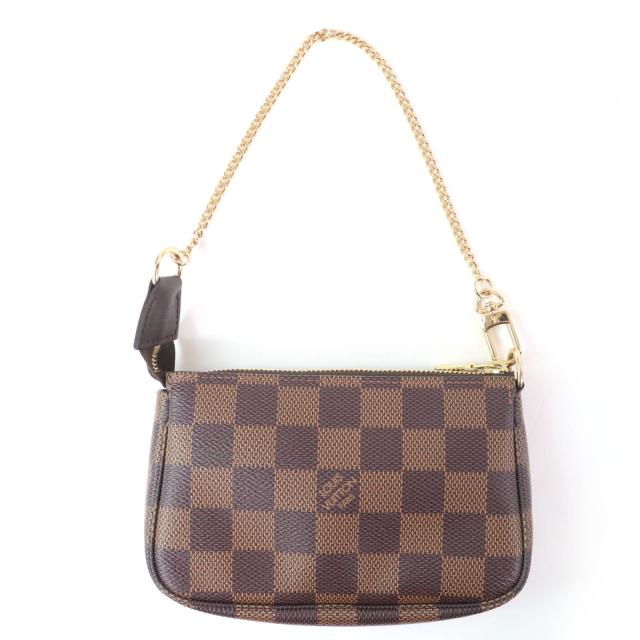 極美品☆LOUIS VUITTON ルイヴィトン N58009 ミニ・ポシェット・アクセソワール ダミエ・エベヌ ブラウン フランス製 レディース_1