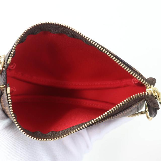 極美品☆LOUIS VUITTON ルイヴィトン N58009 ミニ・ポシェット・アクセソワール ダミエ・エベヌ ブラウン フランス製 レディース_5