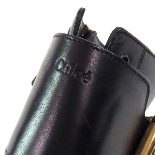 極美品△Chloe クロエ CODDINGTON ロゴ型押し サイドジップ レースアップ レザー アンクルブーツ ショートブーツ ブラック 36 保存袋付き_8