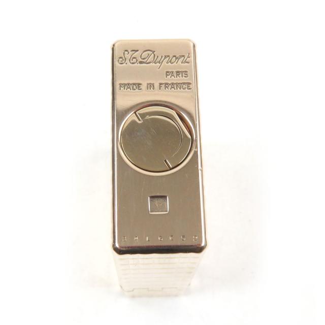 外装極美品□Dupont デュポン ライン1 ショート ブロックチェック ローラー式 ガスライター 喫煙具 ゴールド フランス製 メンズ 着火不可_4