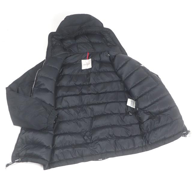 美品□MONCLER モンクレール 19-20AW MENUE GIUBBOTTO デカロゴワッペン ダウンジャケット ブラック 2 ハンガー付き 正規品 メンズ_2