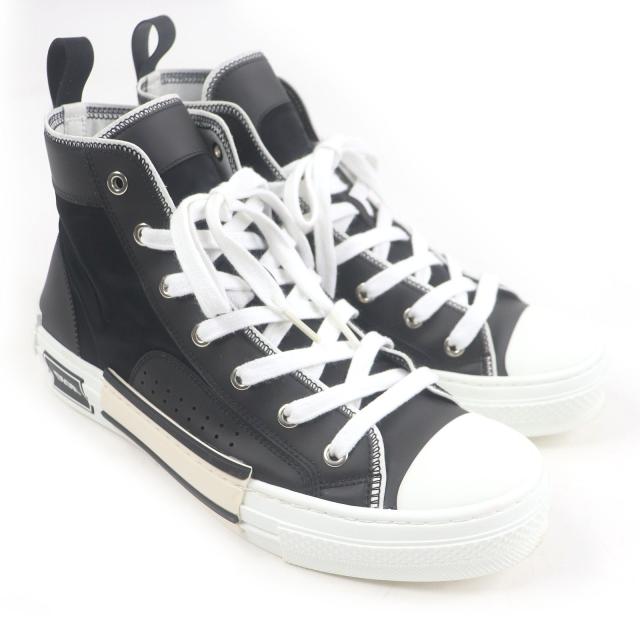 美品□DIOR ディオール オム B23 ロゴ入り ハイトップ ハイカットスニーカー ブラック 41.5 保存袋付き イタリア製 正規品 メンズ_2