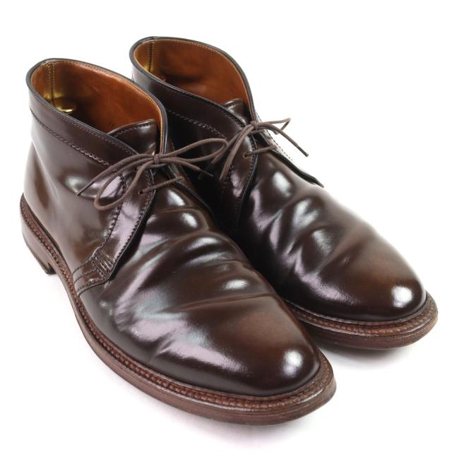 美品○ALDEN オールデン 13132 シガーコードバン 希少 2アイレット バリーラスト チャッカブーツ ブラウン 11 USA製 メンズ_1