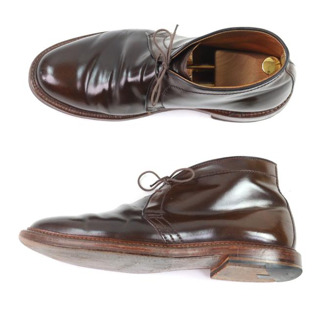 美品○ALDEN オールデン 13132 シガーコードバン 希少 2アイレット バリーラスト チャッカブーツ ブラウン 11 USA製 メンズ_2