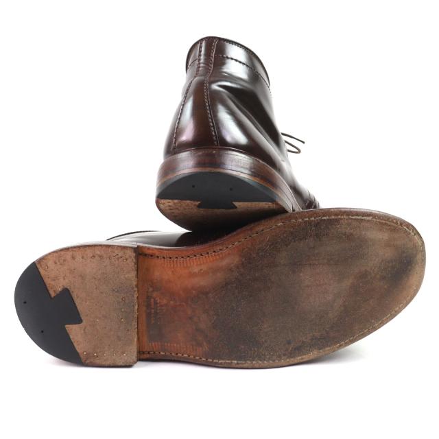 美品○ALDEN オールデン 13132 シガーコードバン 希少 2アイレット バリーラスト チャッカブーツ ブラウン 11 USA製 メンズ_3