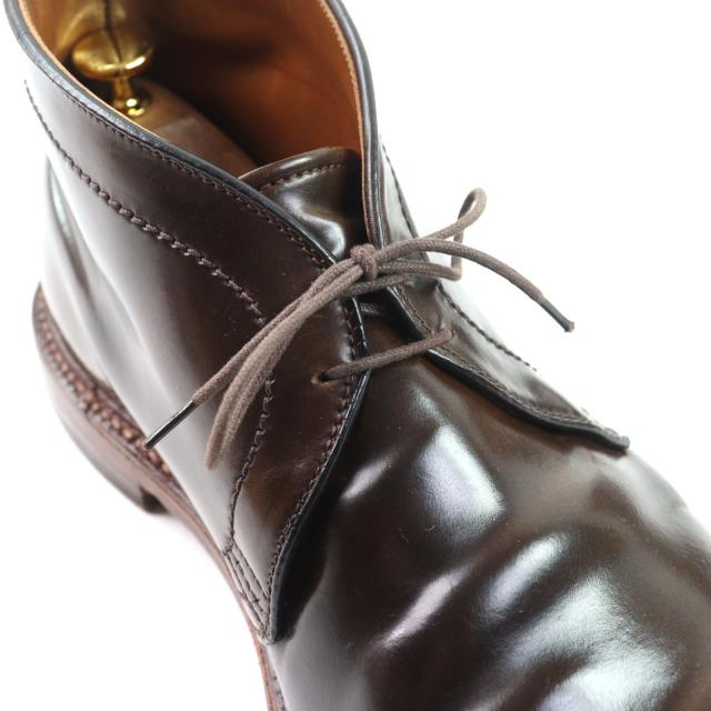 美品○ALDEN オールデン 13132 シガーコードバン 希少 2アイレット バリーラスト チャッカブーツ ブラウン 11 USA製 メンズ_5