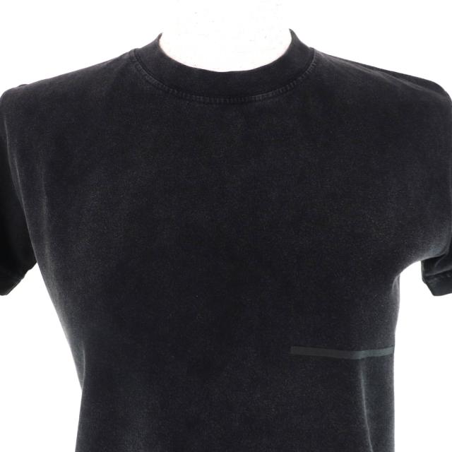 極美品△BALENCIAGA バレンシアガ 2022年製 612964 コットン100％ USED加工 クルーネック 半袖Ｔシャツ ブラック系 XS 正規品 レディース_3