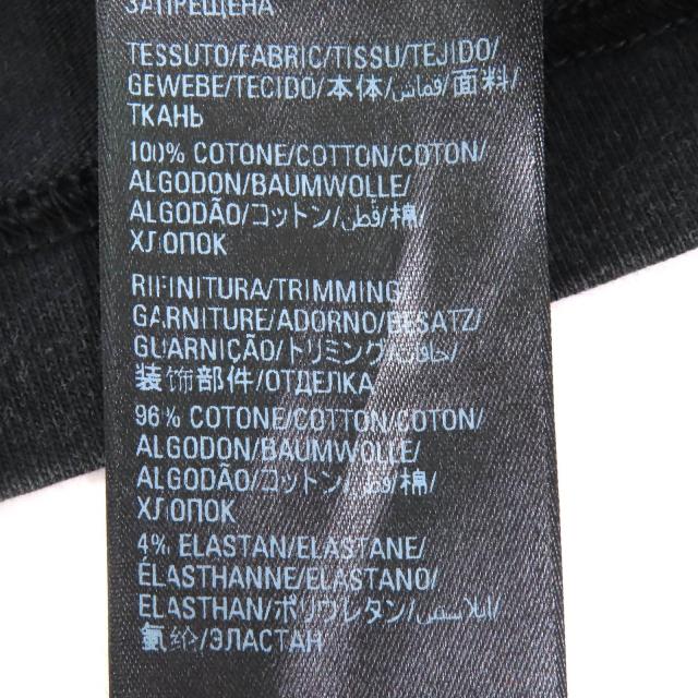 極美品△BALENCIAGA バレンシアガ 2022年製 612964 コットン100％ USED加工 クルーネック 半袖Ｔシャツ ブラック系 XS 正規品 レディース_8