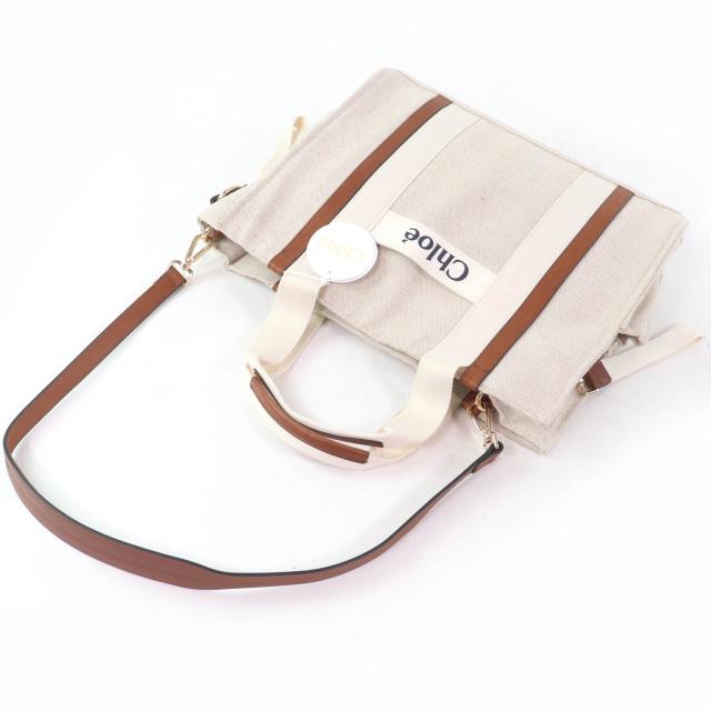 未使用品☆Chloe クロエ C90406 コットンキャンバス Baby Chaging Bag マザーズバッグ 2WAY ショルダー トートバッグ ベージュ_4