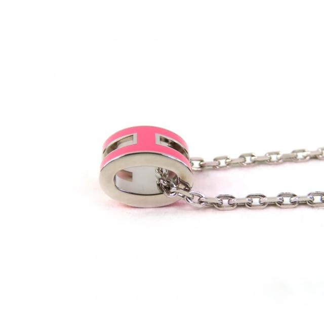 極美品△HERMES エルメス Mini Pop H pendant ミニポップ H ペンダント ネックレス ピンク シルバー 箱・保存袋付 フランス製 レディース_4