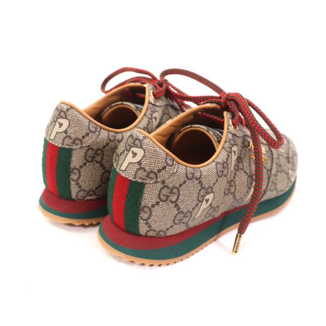 未使用品★GUCCI Palace グッチ パレス 727940 GGスプリーム GG-P ロゴ金具付 レースアップ スニーカー ブラウン 35 箱・袋付 レディース_2