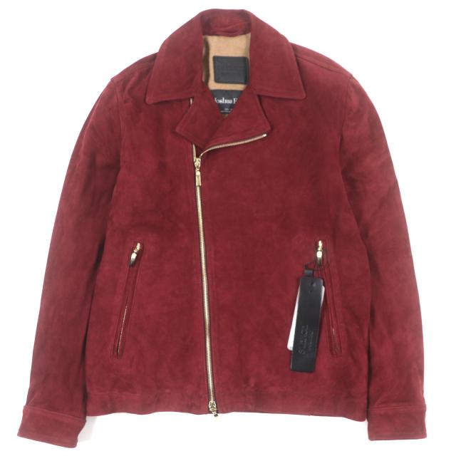 未使用品▼サイレンス ジョシュア エリス ヤギ革 ゴートスキン 裏地キャメル100% ダブル ライダースジャケット レッド 44 正規品 メンズ