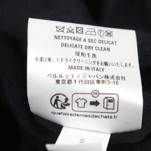 美品○BERLUTI ベルルッティ R24KRL150YWCC シルク35% カリグラフィ クルーネック セーター ニット ネイビー系 M 伊製 正規品 メンズ