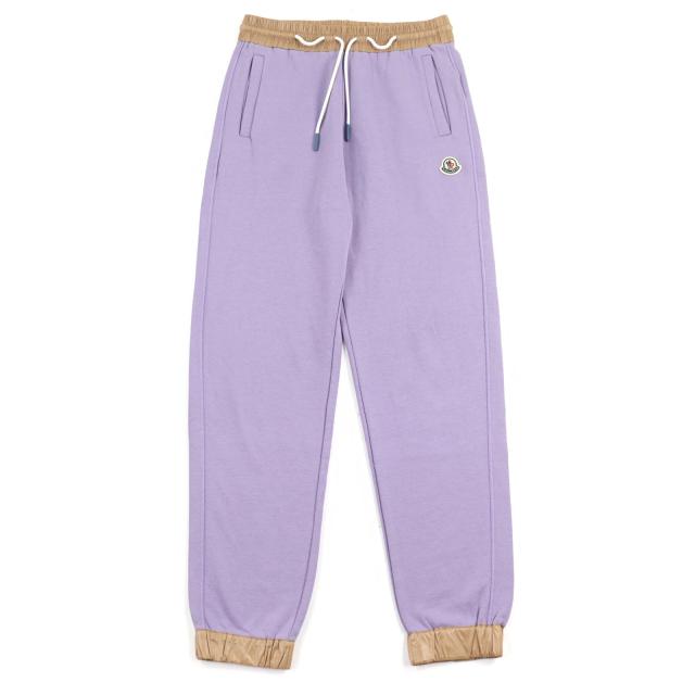 極美品○MONCLER モンクレール 2021年製 ロゴワッペン付き ドローストリング コントラストトリム スウェットパンツ M 正規品 メンズ