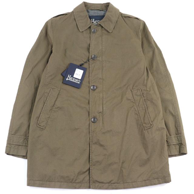 美品○Herno ヘルノ IM0218U ロゴボタン ダブルジップ エポレット付き コート ブラウン 54 ハンガー付き 正規品 メンズおすすめ