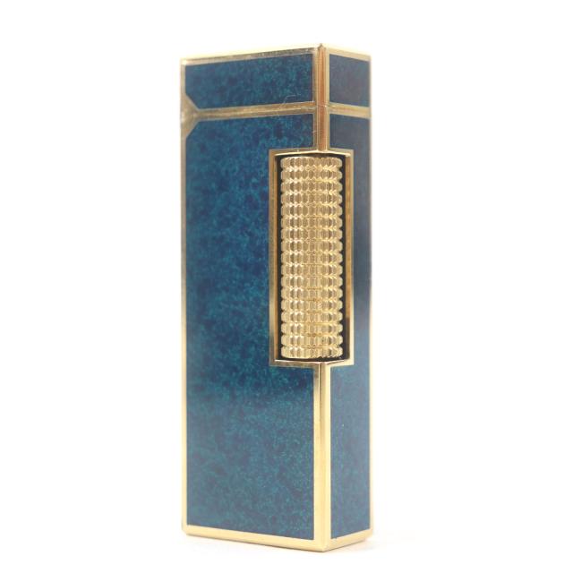 h45 ⁄ dunhill ダンヒル ローラー式 ガス ライター ブルー×ゴールド 