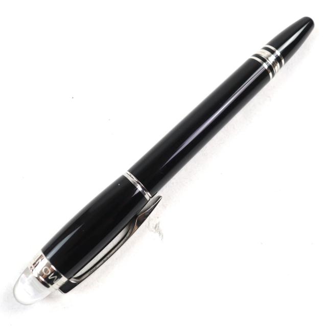 良品○MONTBLANC モンブラン スターウォーカー メタル ロゴ刻印 ホワイトスター キャップ式 ファインライナー ブラック系 筆記確認済み_1