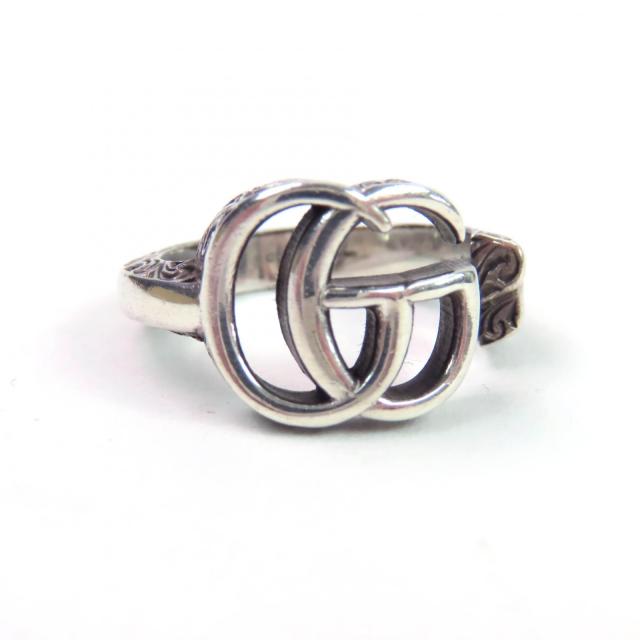 美品★GUCCI グッチ 627760 ダブルG キーモチーフ リング アラベスク 指輪 AG925 シルバー 10 イタリア製 重量5.19g レディース_5