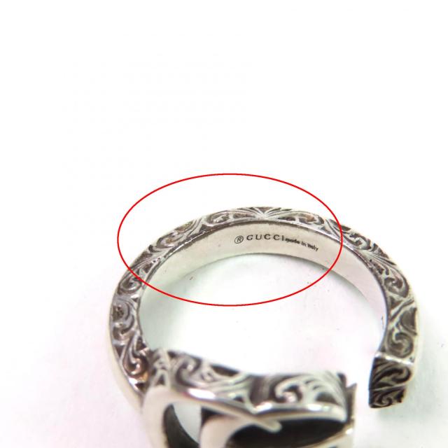 美品★GUCCI グッチ 627760 ダブルG キーモチーフ リング アラベスク 指輪 AG925 シルバー 10 イタリア製 重量5.19g レディース_8