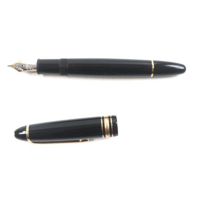 良品▼MONTBLANC モンブラン マイスターシュテュック #147 トラベラー 14K Mニブ ホワイトスター カートリッジ 万年筆 ブラック ゴールド_2