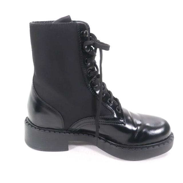 プラダ　ブーツ　1T782M 美品☆PRADA プラダ 1T782M Re Nylonトライアングルロゴ ブラッシュド