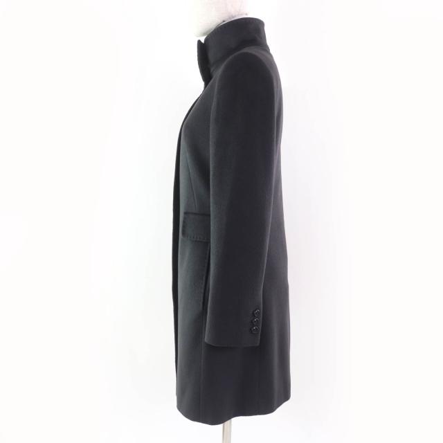 美品☆MaxMara STUDIO マックスマーラ ステュディオ バージンウール100％ スタンドカラー コート チャコールグレー 36 正規品 レディース_1