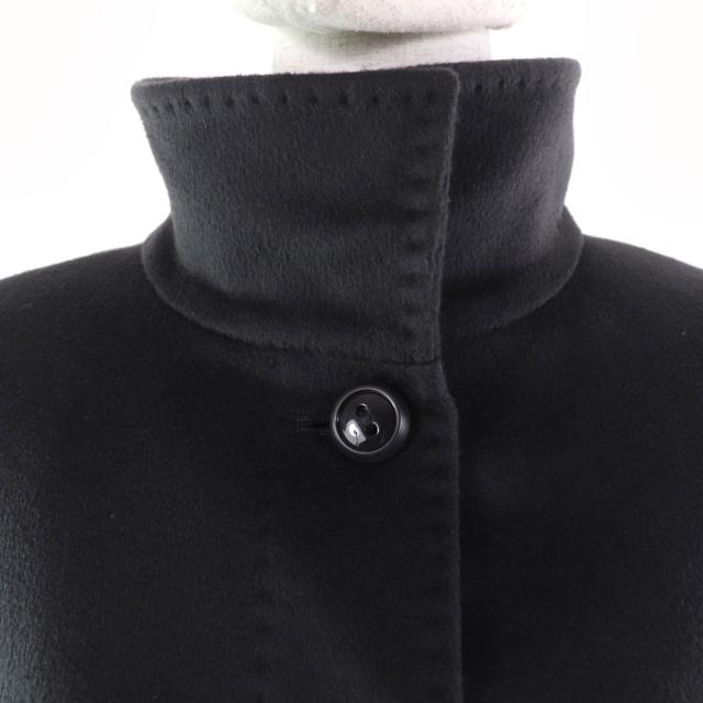 美品☆MaxMara STUDIO マックスマーラ ステュディオ バージンウール100％ スタンドカラー コート チャコールグレー 36 正規品 レディース_3
