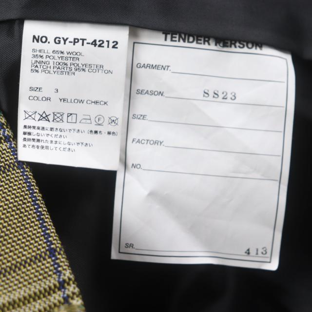 極美品▽TENDER PERSON テンダーパーソン 23SS GY-PT-4212 LEGGUARDS