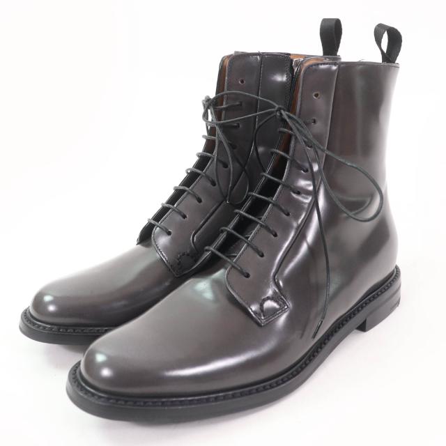 未使用品☆CHURCH’S チャーチ ALEXANDRA アレクサンドラ サイドZIP レザー ショートブーツ グレー系 37.5 イタリア製 レディース