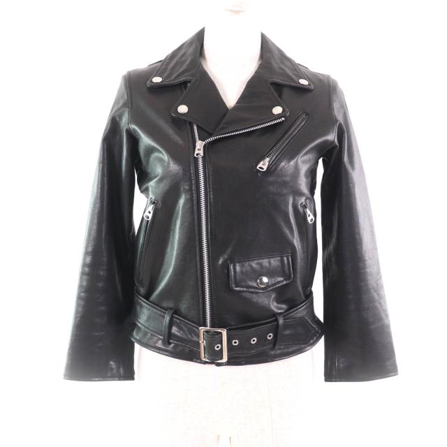 美品★ビューティフルピープル 1065402401 ユナイテッドアローズ別注 シープレザー ライダースジャケット 140 キッズサイズ レディースOK