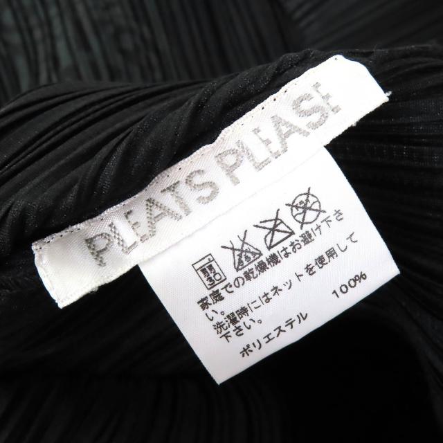 極美品△PLEATS PLEASE プリーツプリーズ イッセイミヤケ PP91-JK785 トーテムポール フレンチスリーブ ワンピース ブラック 3 正規品_6