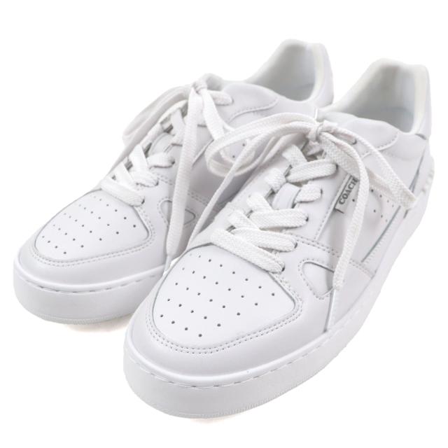 未使用品▼COACH コーチ C8975 CITYSOLE コート レザー ロゴ付き ローカットスニーカー ホワイト 25 箱付き メンズ