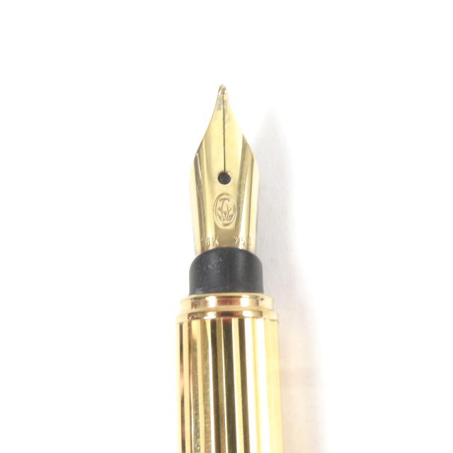 美品□Cartier カルティエ トリニティ ドゥ ペン先18K Mニブ ダイヤモンド柄 キャップ式 万年筆 ゴールド フランス製 メンズ 希少 Cartier（カルティエ） 美品□Cartier トリニティ ドゥ ペン先18K M