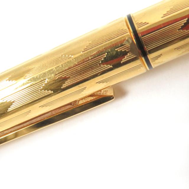 美品□Cartier カルティエ トリニティ ドゥ ペン先18K Mニブ ダイヤモンド柄 キャップ式 万年筆 ゴールド フランス製 メンズ 希少 美品□Cartier カルティエ トリニティ ドゥ ペン先18K Mニブ