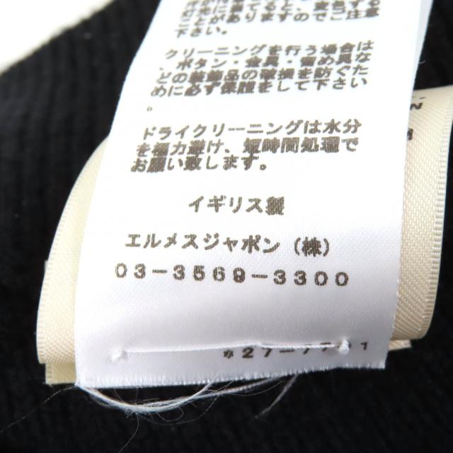 極美品★HERMES エルメス 22AW 2H2300D1 カシミヤ100％ セリエ金具付 台形 ニットスカート ブラック 34 英国製 正規品 レディース_8
