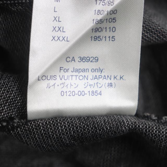 極美品▼LOUIS VUITTON ルイヴィトン コットン ロゴ総柄 ショートスリーブ 半袖ポロシャツ ブラック系 M イタリア製 正規品 メンズ_9