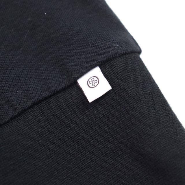 未使用品○ANTICIPO アンティーチポ INZOLIA インツォリア ロゴタグ付き スムースコットン Vネック リブ切替 半袖Ｔシャツ 黒 44 正規品_5