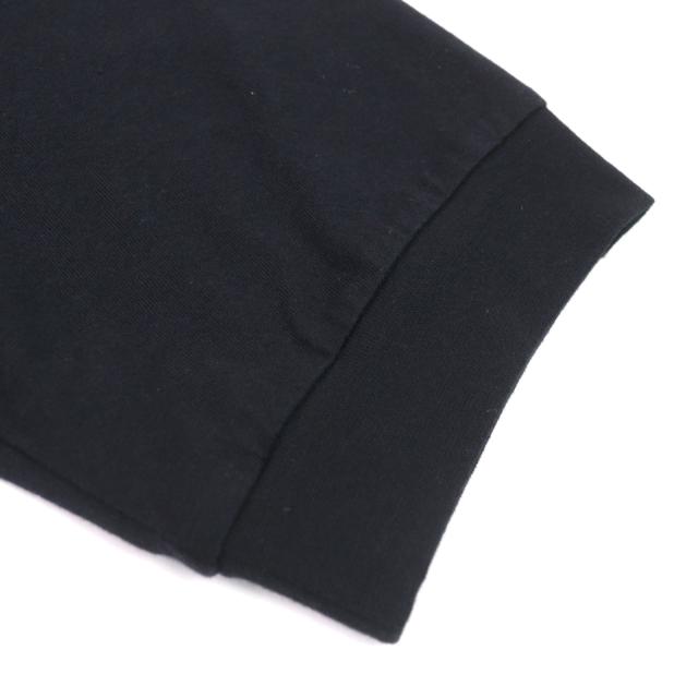 未使用品○ANTICIPO アンティーチポ INZOLIA インツォリア ロゴタグ付き スムースコットン Vネック リブ切替 半袖Ｔシャツ 黒 44 正規品_4
