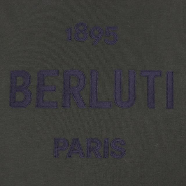 極美品▼BERLUTI ベルルッティ R18JRS50JAEK ロゴデザイン ショートスリーブ 半袖Ｔシャツ グリーン XXL イタリア製 正規品 メンズ_3