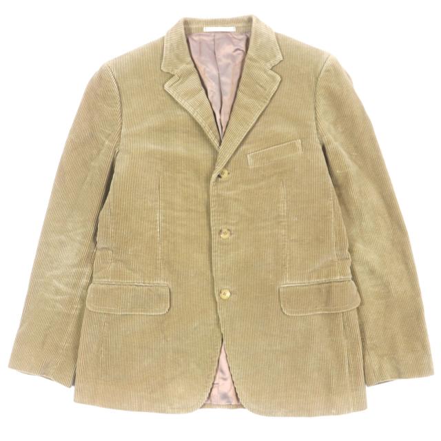 美品▼GUCCI グッチ トムフォード期 ロゴ入りボタン コーデュロイ シングルジャケット テーラードジャケット ベージュ 50 メンズ
