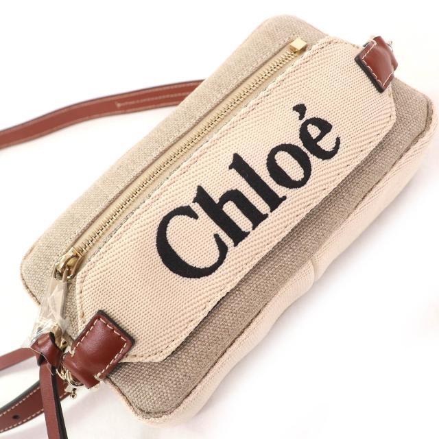 極美品△Chloe クロエ CHC23AS432L0627S WOODY レザー使い ロゴ