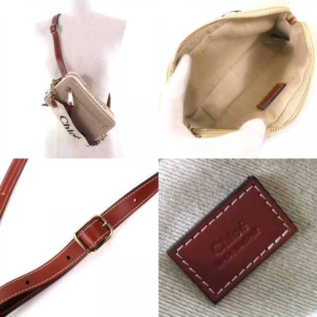 極美品△Chloe クロエ CHC23AS432L0627S WOODY レザー使い ロゴ 