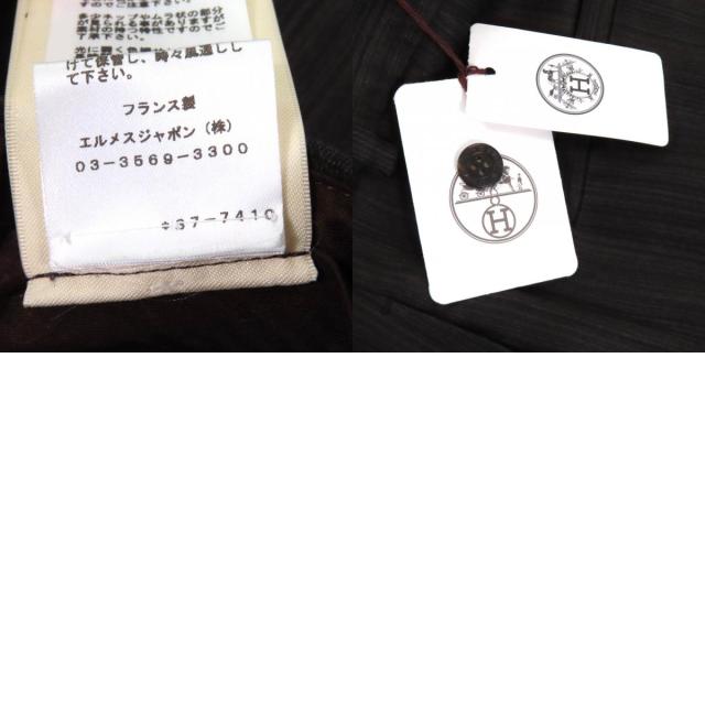 未使用品☆HERMES エルメス 23AW 3H0418DW シルク混 ストライプ柄  